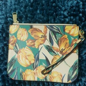 Floral Wristlet with Yellow and Green Design